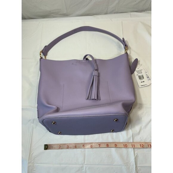 Mello World PURPLE BASKET WEAVE BUCKET BAG Purse/ Shoulder Bag - Picture 14 of 14